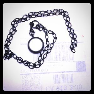 Origami Owl long black chain and locket